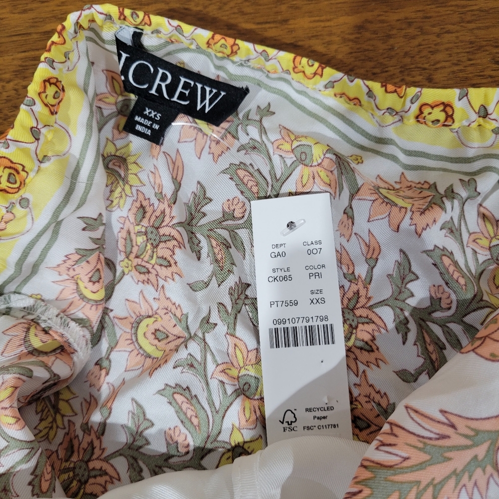 J Crew Open-back halter top in sunset rose block print Size XXS NWT - Picture 7 of 8